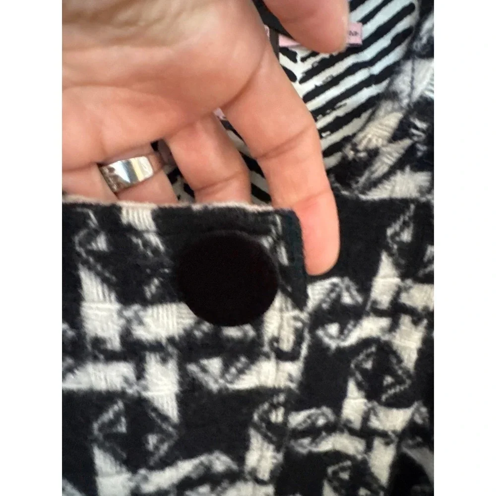 JUICY COUTURE Black‎ Angel Twisted Belt Houndstooth Cape Cardigan Shrug Jacket P